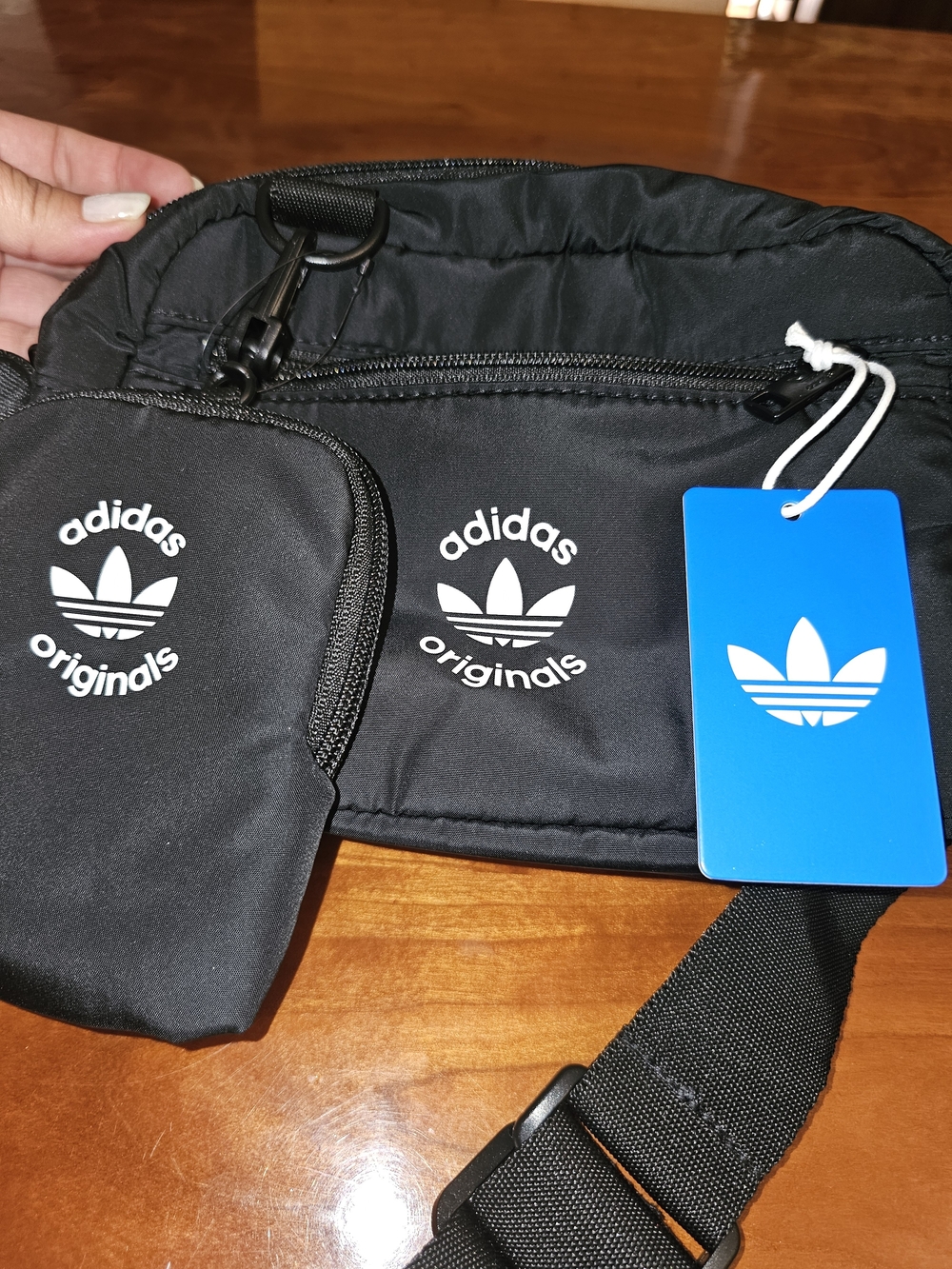 adidas Originals Black Crossbody Bag with White Logo